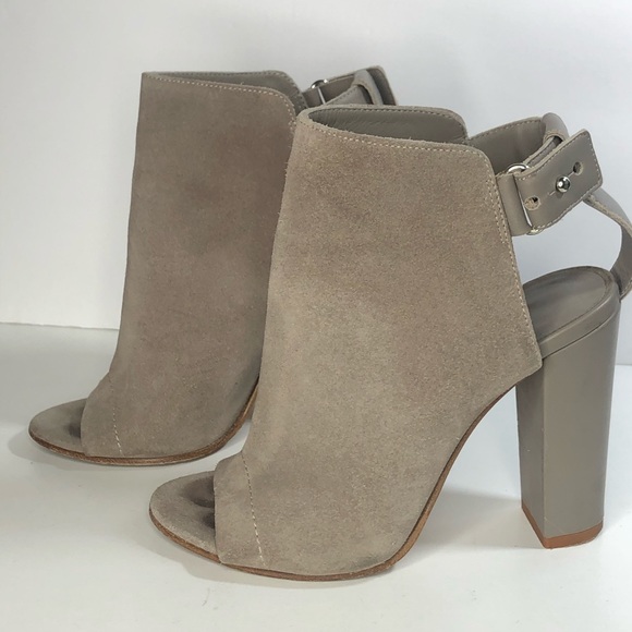 VINCE Addison Suede Leather Peep Toe Booties - Picture 6 of 12